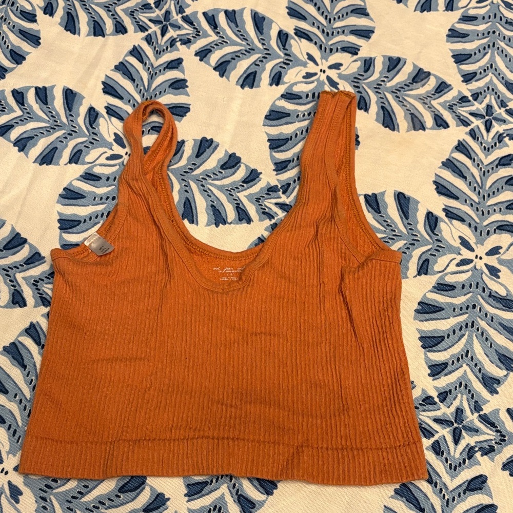 Urban Outfitters Orange Ribbed Crop Top